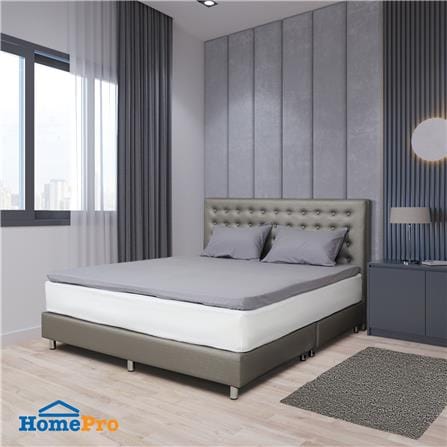 ชุดผ้าปู TOPPER 5 ฟุต 3 ชิ้น HOME LIVING STYLE LISA สีเทา_0