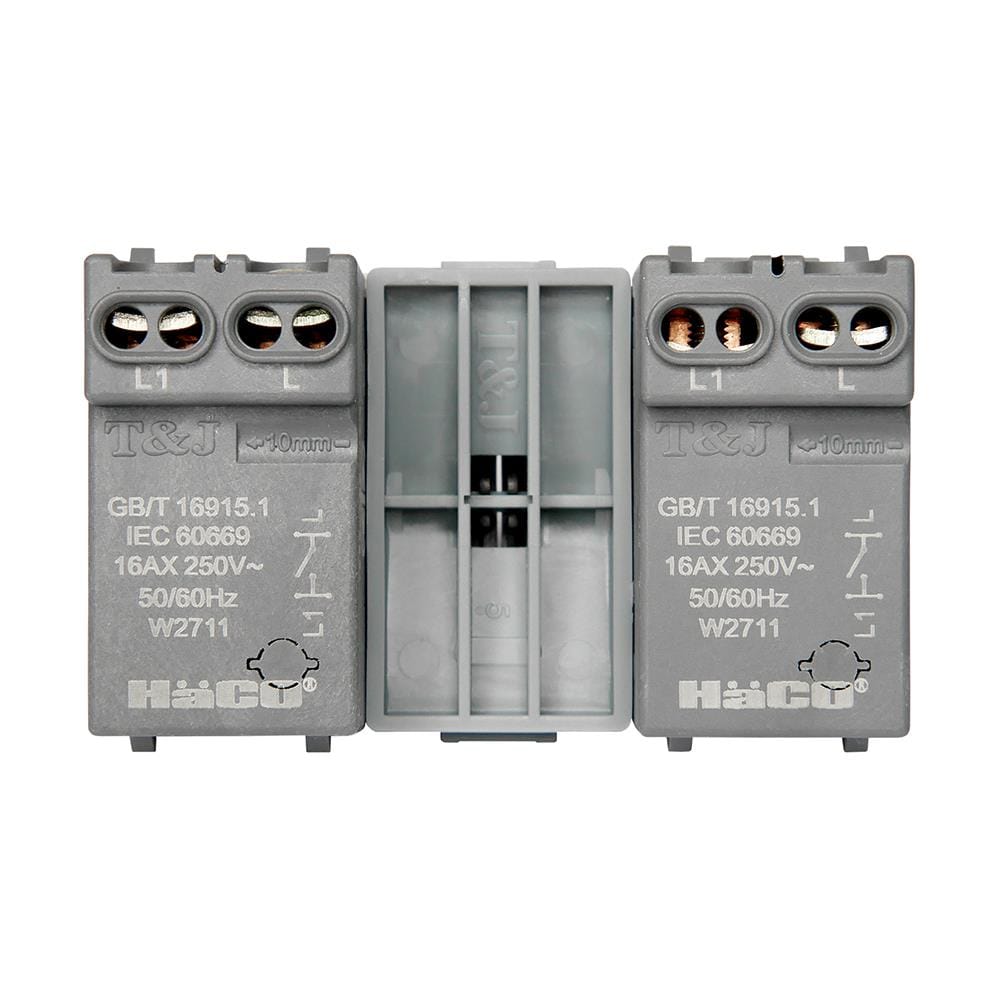 สวิตช์ 1 ทาง HACO 2 สวิตช์ W2512C-MSB ขนาด 3 ช่อง สีแม็ทแกร