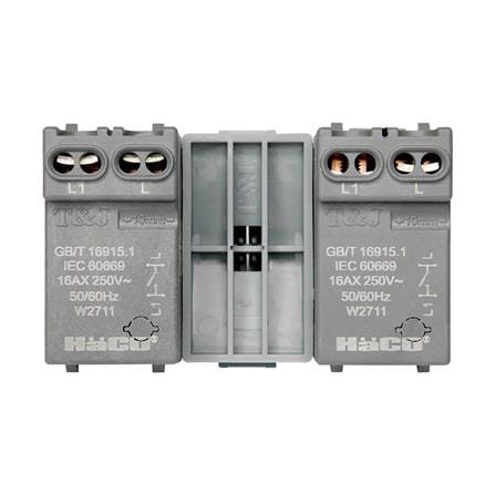 สวิตช์ 1 ทาง HACO 2 สวิตช์ W2512C-ST ขนาด 3 ช่อง สีแม็ทแบล็ค_2