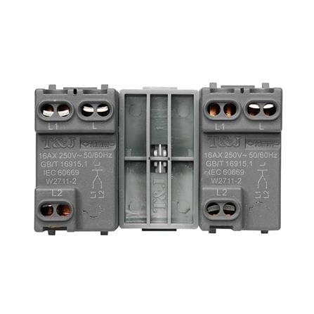 สวิตช์ 2 ทาง HACO 2 สวิตช์ W2512CA-2-ST ขนาด 3 ช่อง สีแม็ทแบล็ค_2