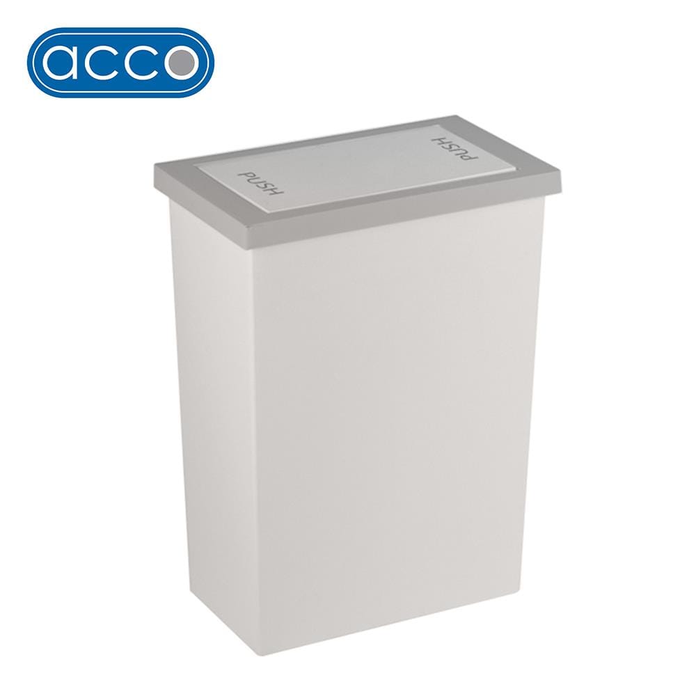ถังขยะเหลี่ยมฝาสวิง ACCO Slim ขนาด 20L  สีขาว/เทา