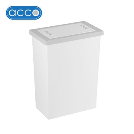 ถังขยะเหลี่ยมฝาสวิง ACCO Slim ขนาด 8L  สีขาว/เทา