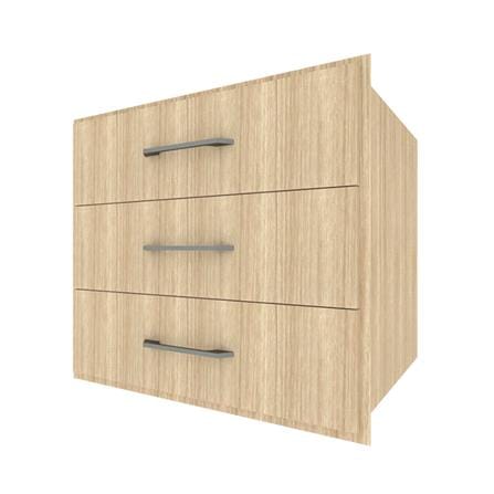 ตู้ลิ้นชัก 3 ชั้น PARAZZO ENZO มือจับดำ 70x60 ซม. สีเนเชอรอลโอ๊ค_1