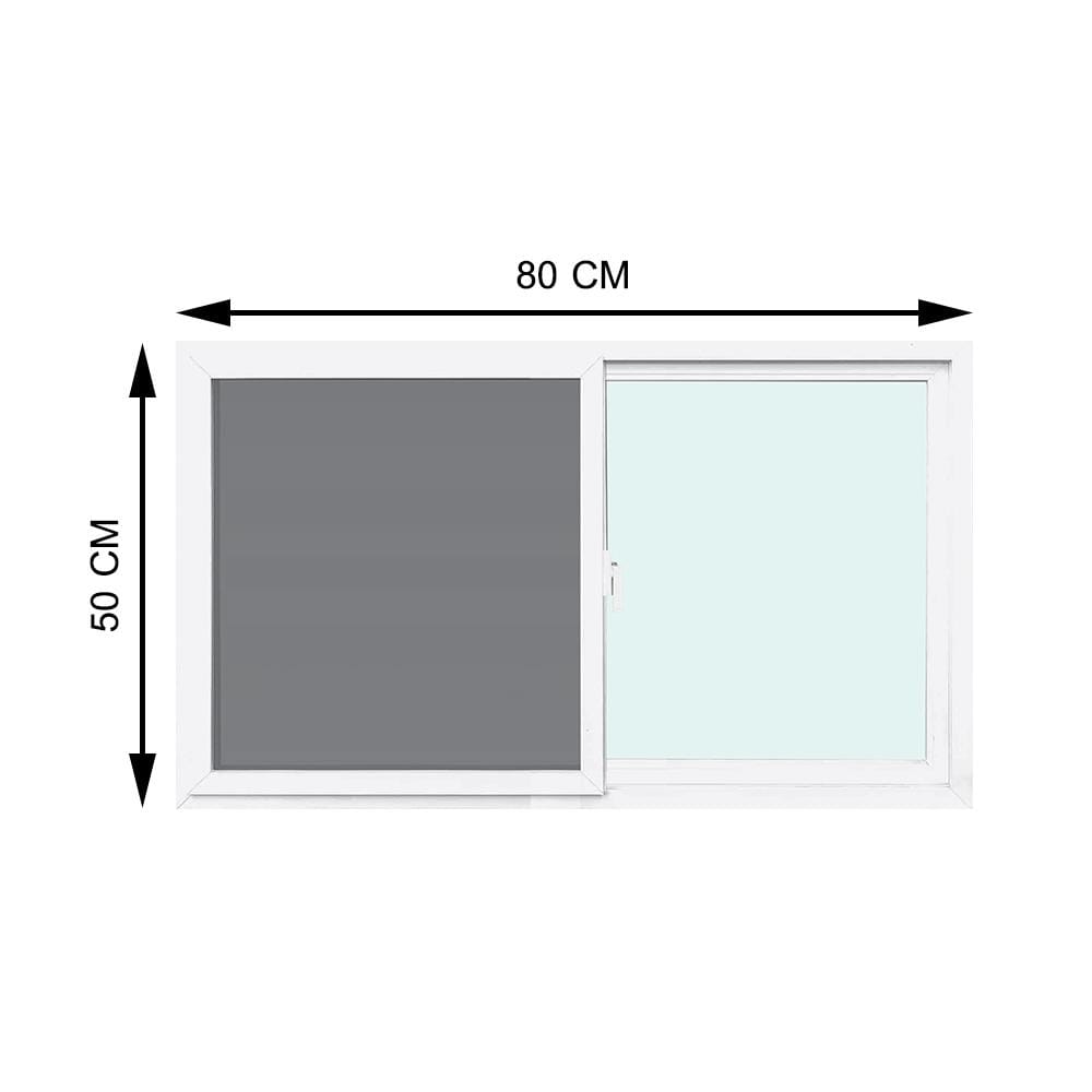 หน้าต่างบานเลื่อน UPVC S-S มุ้ง AZLE-EURO FRAME 80X50 ซม. สีขาว