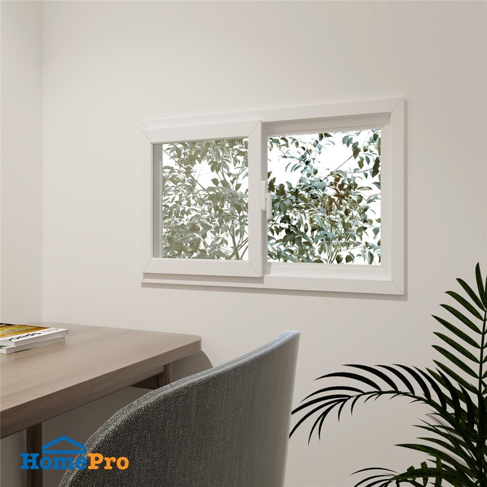 หน้าต่างบานเลื่อน UPVC S-S มุ้ง AZLE-EURO FRAME 80X50 ซม. สีขาว