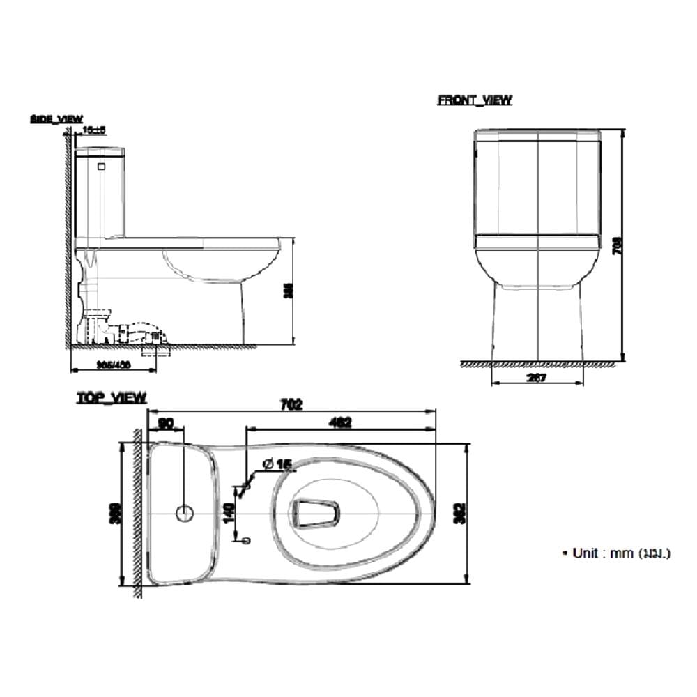สุขภัณฑ์ 1 ชิ้น AMERICAN STANDARD TI-2828SCL-WT-0 4.8L สีขาว
