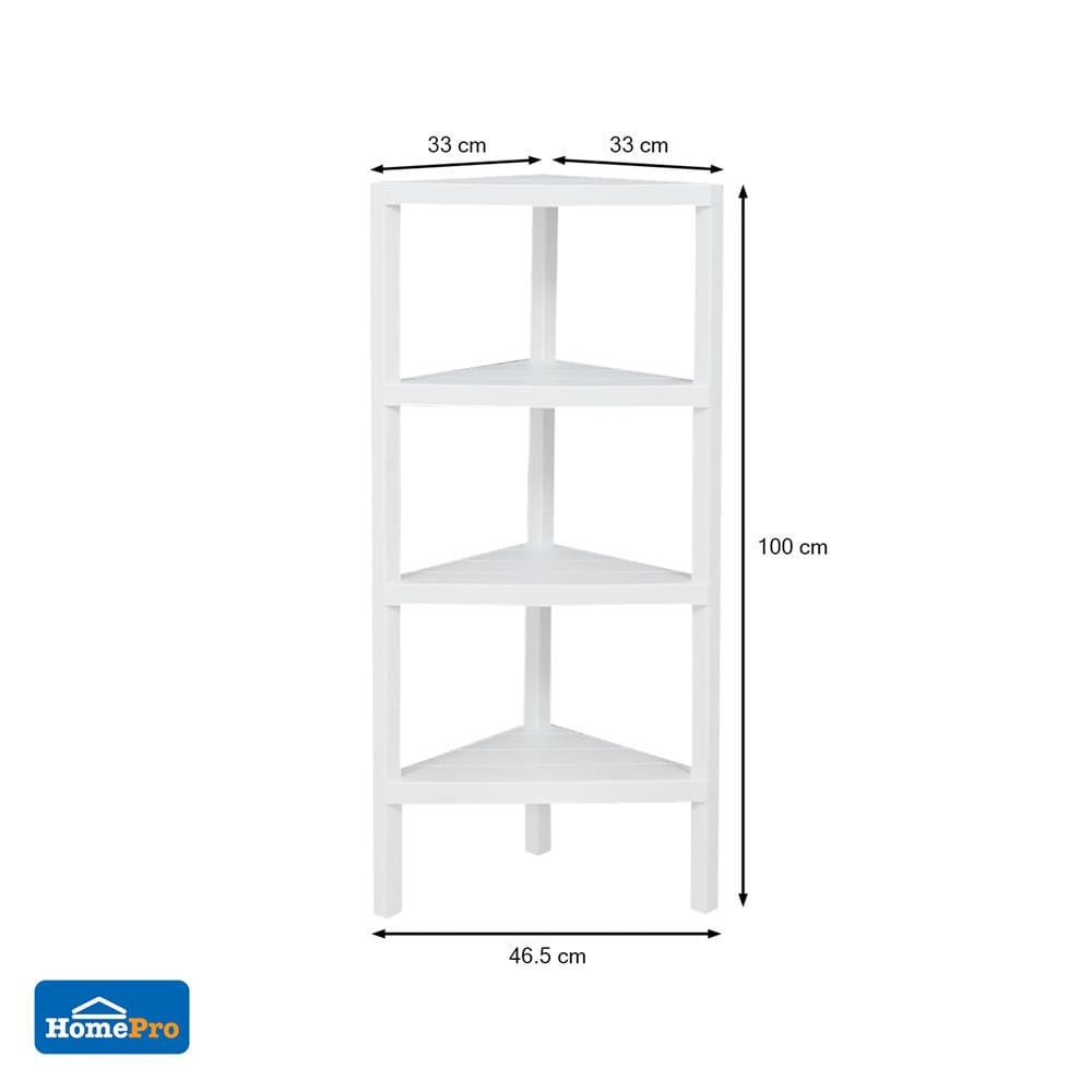 ชั้นวางของเข้ามุม 4 ชั้น STACKO BRICK 46.5x33x100 ซม. สีขาว
