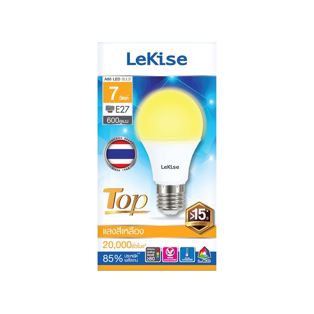 หลอด LED LEKISE A60 TOP 7 วัตต์ WARMWHITE E27