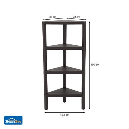 ชั้นวางของเข้ามุม 4 ชั้น STACKO BRICK 46.5x33x100 ซม. สีน้ำตาล_6