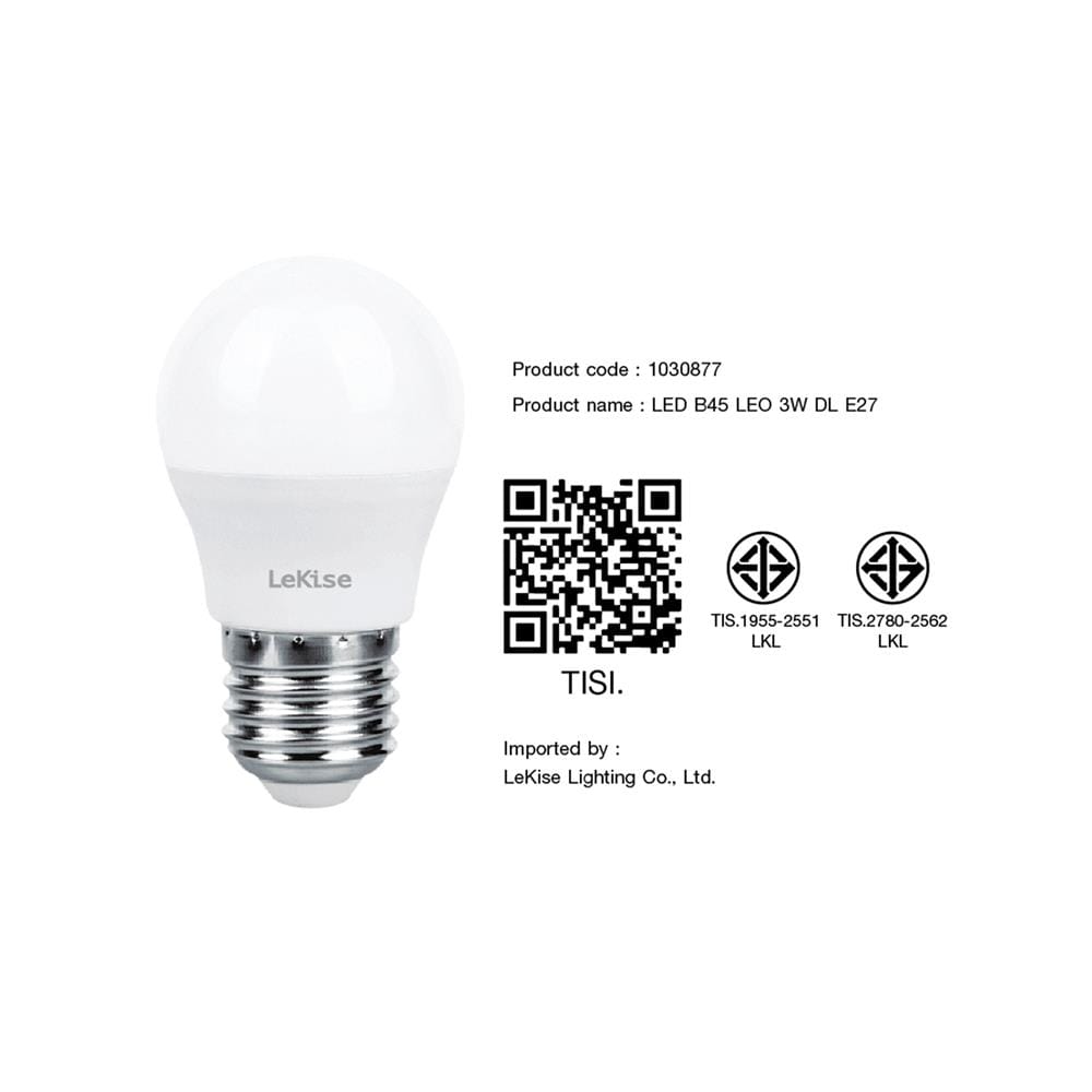 หลอด LED LEKISE B45 LEO 3 วัตต์ DAYLIGHT E27