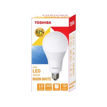 หลอด LED TOSHIBA BULB A80 18 วัตต์ WARMWHITE E27_1