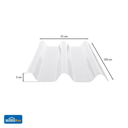 แผ่นโปร่งแสง ลอนคู่ ผิวส้ม SUNSHIELD 1.5 มม. 0.51X1.2 ม. สีใส_4