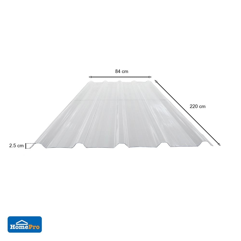 แผ่นโปร่งแสง ลอนเมทัลชีท SUNSHIELD 1.35 มม. 0.82X2.2 ม. สีใส