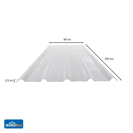 แผ่นโปร่งแสง ลอนเมทัลชีท SUNSHIELD 1.35 มม. 0.82X2.2 ม. สีใส_3