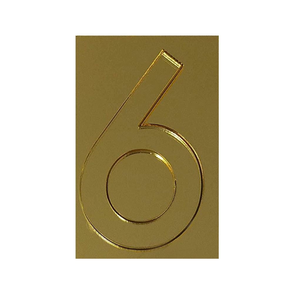 ตัวเลขอารบิก "6" S&T 91 สีทอง