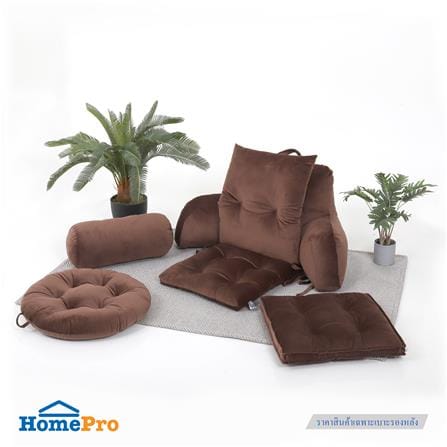 เบาะรองหลัง HOME LIVING STYLE FUR 18x29 นิ้ว สีน้ำตาล_5