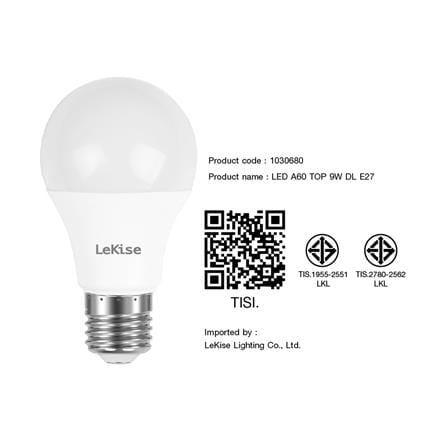 หลอด LED LEKISE A60 TOP 9 วัตต์ DAYLIGHT E27_2