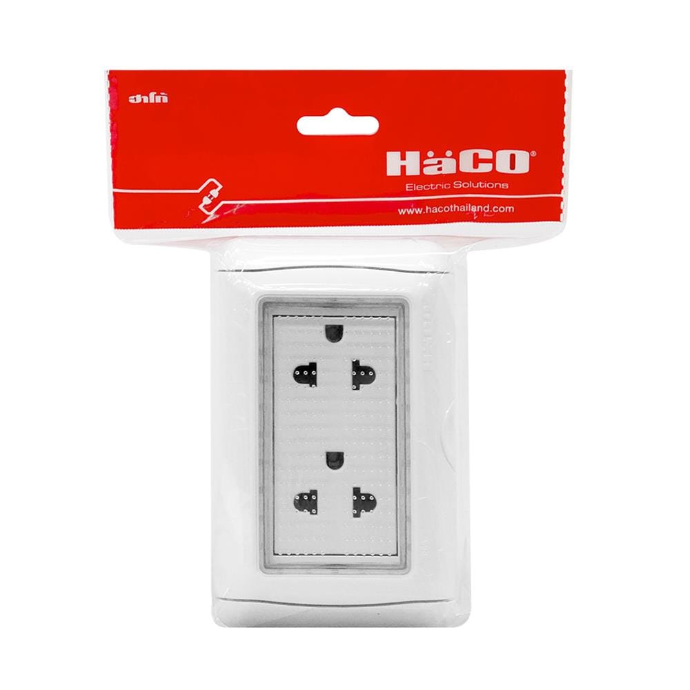หน้ากากกันน้ำ HACO 3 ช่อง PR W222R/S-E20 สีขาว