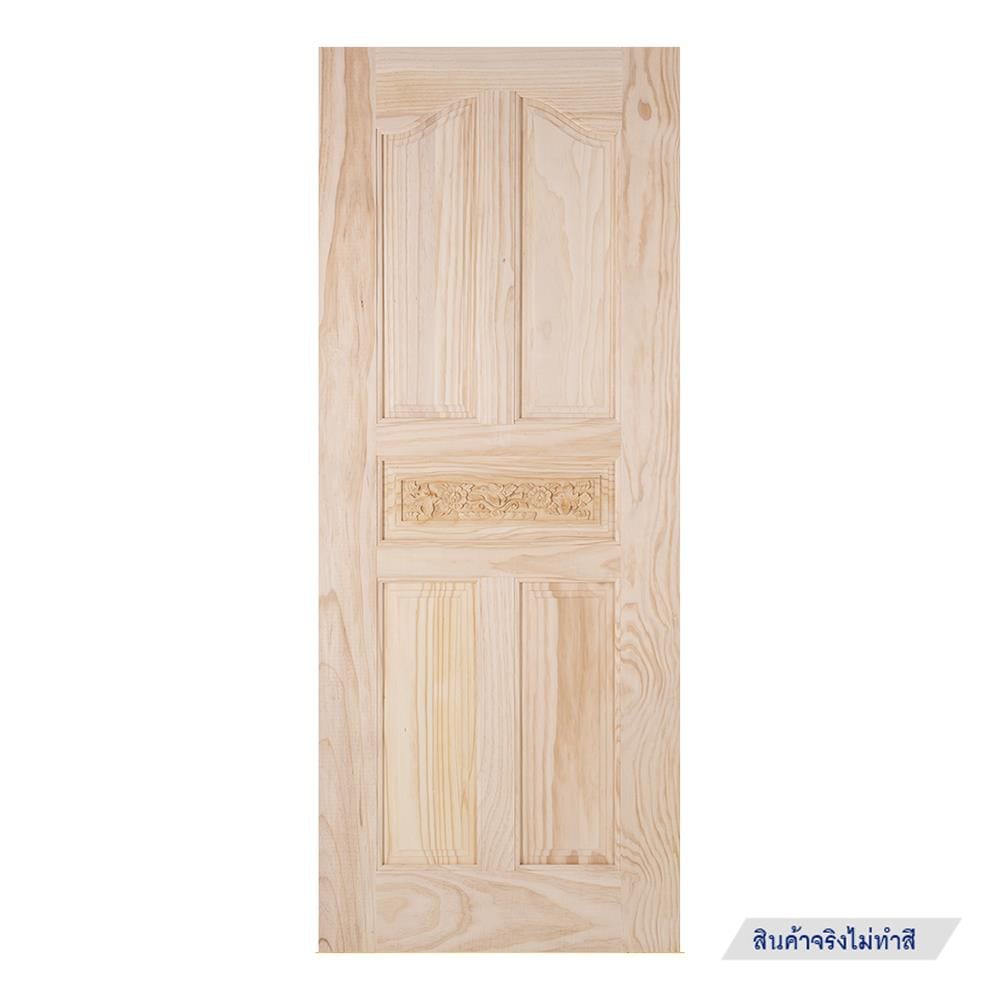ประตูไม้สนนิวซีแลนด์ ไม่เจาะลูกบิด MODERN DOORS L118 80x200 ซม. สีธรรมชาติ