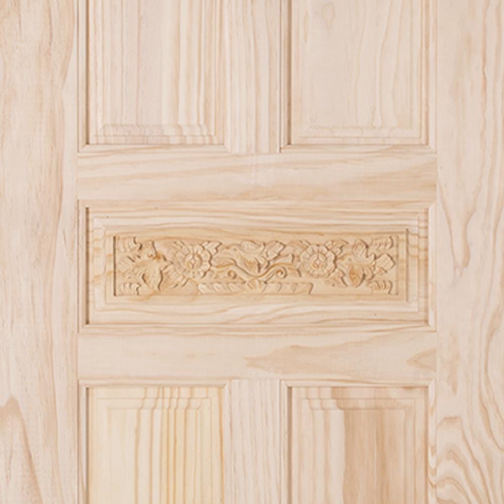 ประตูไม้สนนิวซีแลนด์ ไม่เจาะลูกบิด MODERN DOORS L118 80x200 ซม. สีธรรมชาติ