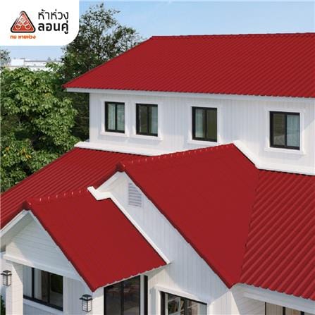 ครอบ 3 ทาง T ลอนคู่ ตราห้าห่วง 38x42x12 ซม. สีแดงอาทิตย์_1