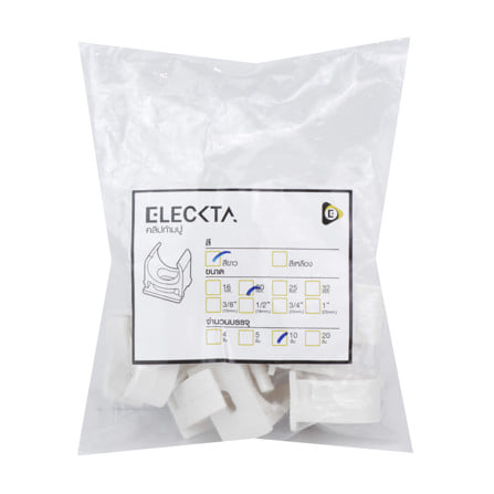 คลิปก้ามปู ELECKTA 20 มม. สีขาว (แพ็ก 10 ชิ้น)_2