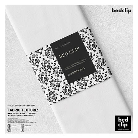 ชุดผ้าปูที่นอน 8 ฟุต 3 ชิ้น BED CLIP MICROTEX สีขาว_1
