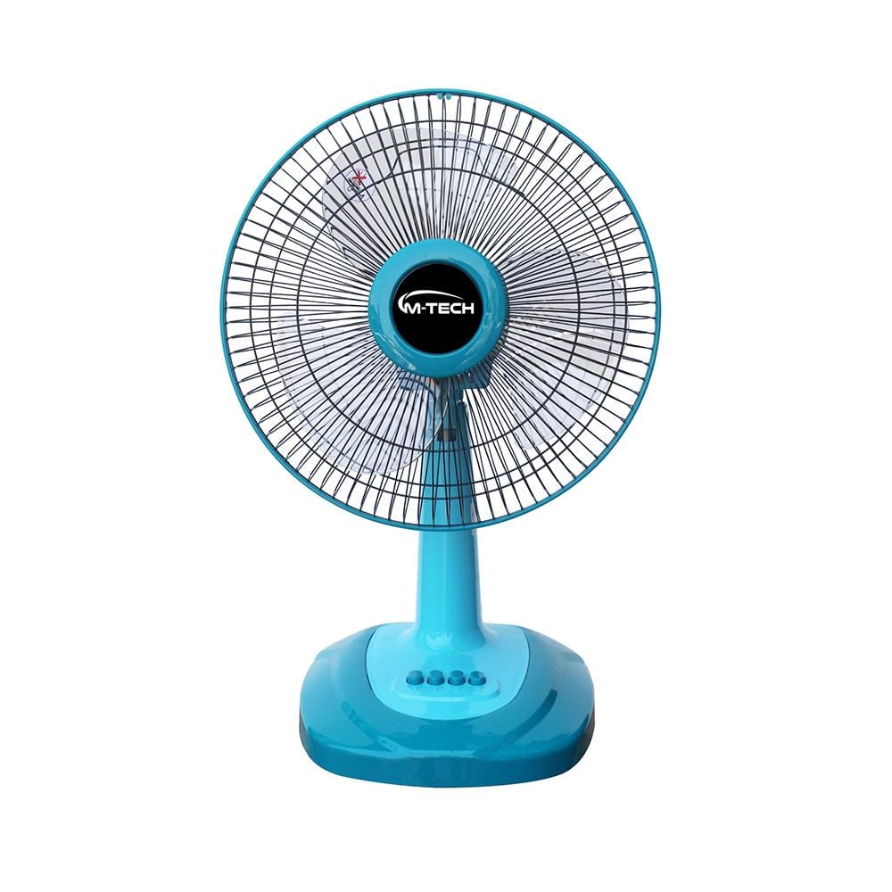 พัดลมตั้งโต๊ะ 12 นิ้ว M-TECH DF-8123 สีฟ้า
