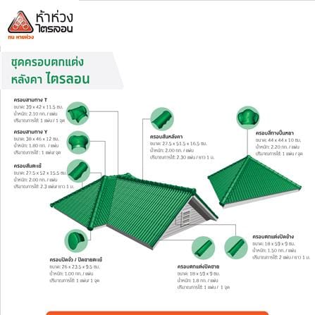 ครอบสันหลังคา ไตรลอน ตราห้าห่วง 27.5x51.5x16.5 ซม. สีเขียวมุกแพลทตินั่ม_3