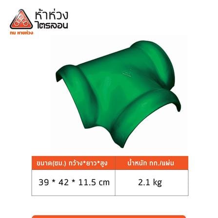 ครอบ 3 ทาง T ไตรลอน ตราห้าห่วง 39x42x11.5 ซม. สีเขียวมุกแพลทตินั่ม_2