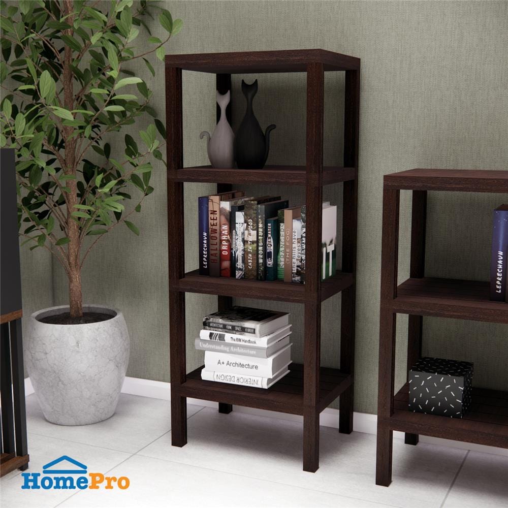 ชั้นวางของ 4 ชั้น STACKO BRICK 30x40x100 ซม. สีน้ำตาล