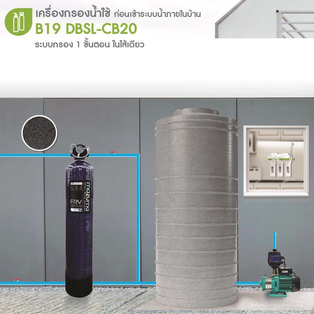 เครื่องกรองน้ำใช้ MAZUMA B19 DBSL-CB20