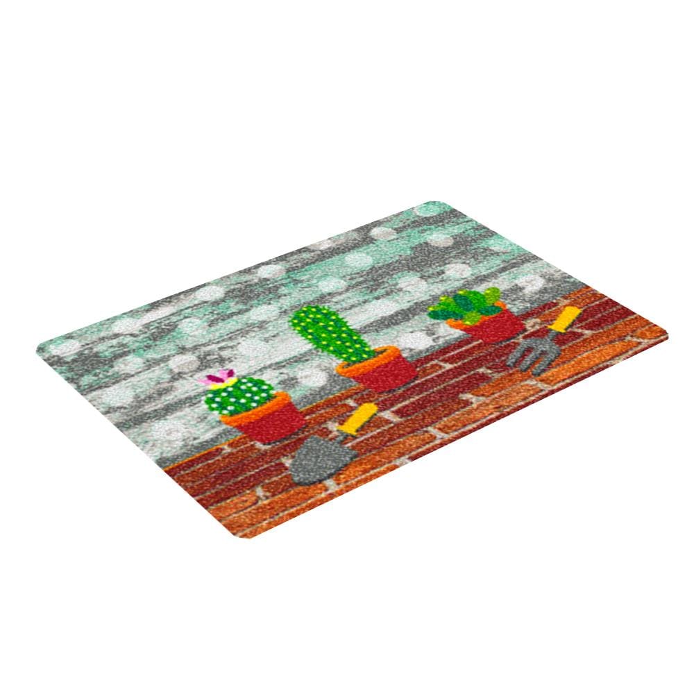 พรม PRAW CACTUS SAVE THE WORLD 50X75 ซม. สีเทา/น้ำตาล