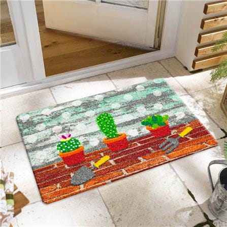 พรม PRAW CACTUS SAVE THE WORLD 50X75 ซม. สีเทา/น้ำตาล_5
