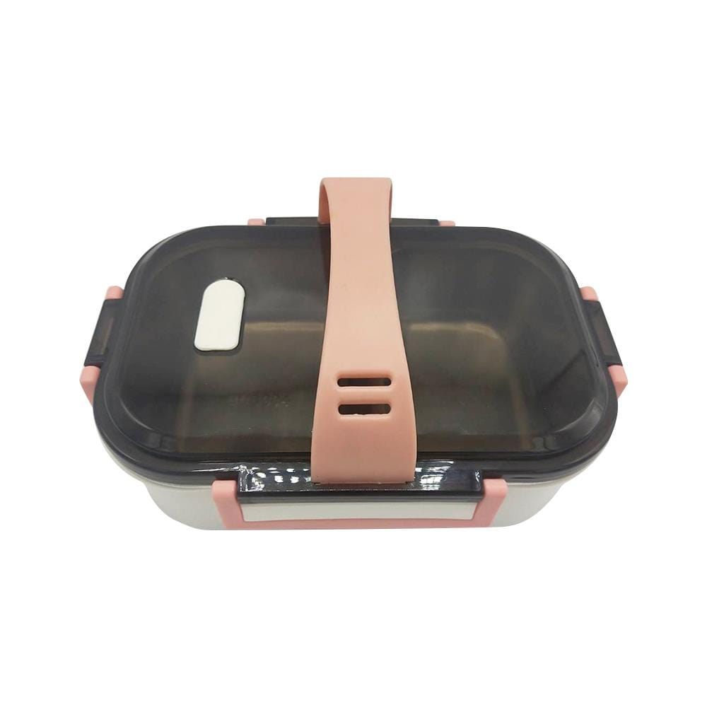 กล่องอาหาร 1 ลิตร 2 ช่อง+หูหิ้ว KECH LUNCH BOX สีครีม
