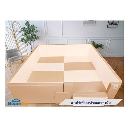 คอกกั้นเด็ก GEKO ไซซ์ L หนัง PU สีน้ำตาล/ครีม_2