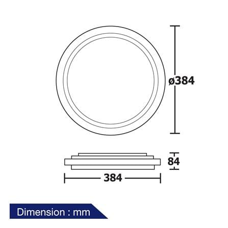 ไฟเพดาน LED BEC MIRA-04 15 นิ้ว 36 วัตต์ DAYLIGHT/COOL WHITE/WARM WHITE สีขาว_4