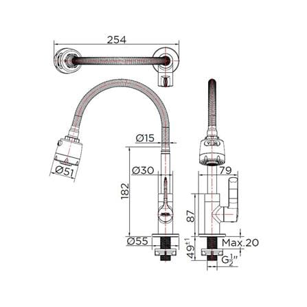 ก๊อกซิงค์เดี่ยวเคาน์เตอร์ KARAT FAUCET KF-63-519-50 สีโครม_1