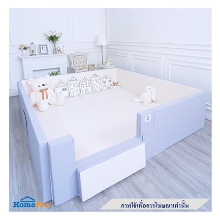 คอกกั้นเด็ก GEKO ไซซ์ 2x2 ม. หนัง PU สีเทา/ครีม_2