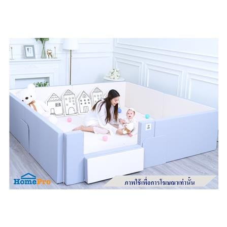 คอกกั้นเด็ก GEKO ไซซ์ 2x2 ม. หนัง PU สีเทา/ครีม_8
