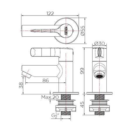 ก๊อกอ่างล้างหน้า KARAT FAUCET KF-63-100B-50_1