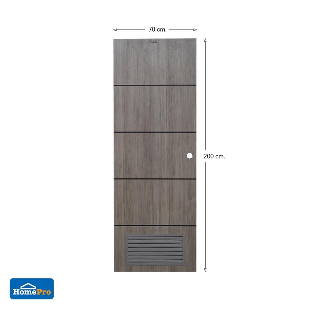 ประตูห้องน้ำ UPVC AZLE PZL4 70X200 ซม. สี TEXES OAK เจาะลูกบิด
