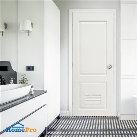 ประตูห้องน้ำ UPVC AZLE PZLS04 70X200 ซม. สีขาว เจาะลูกบิด_2