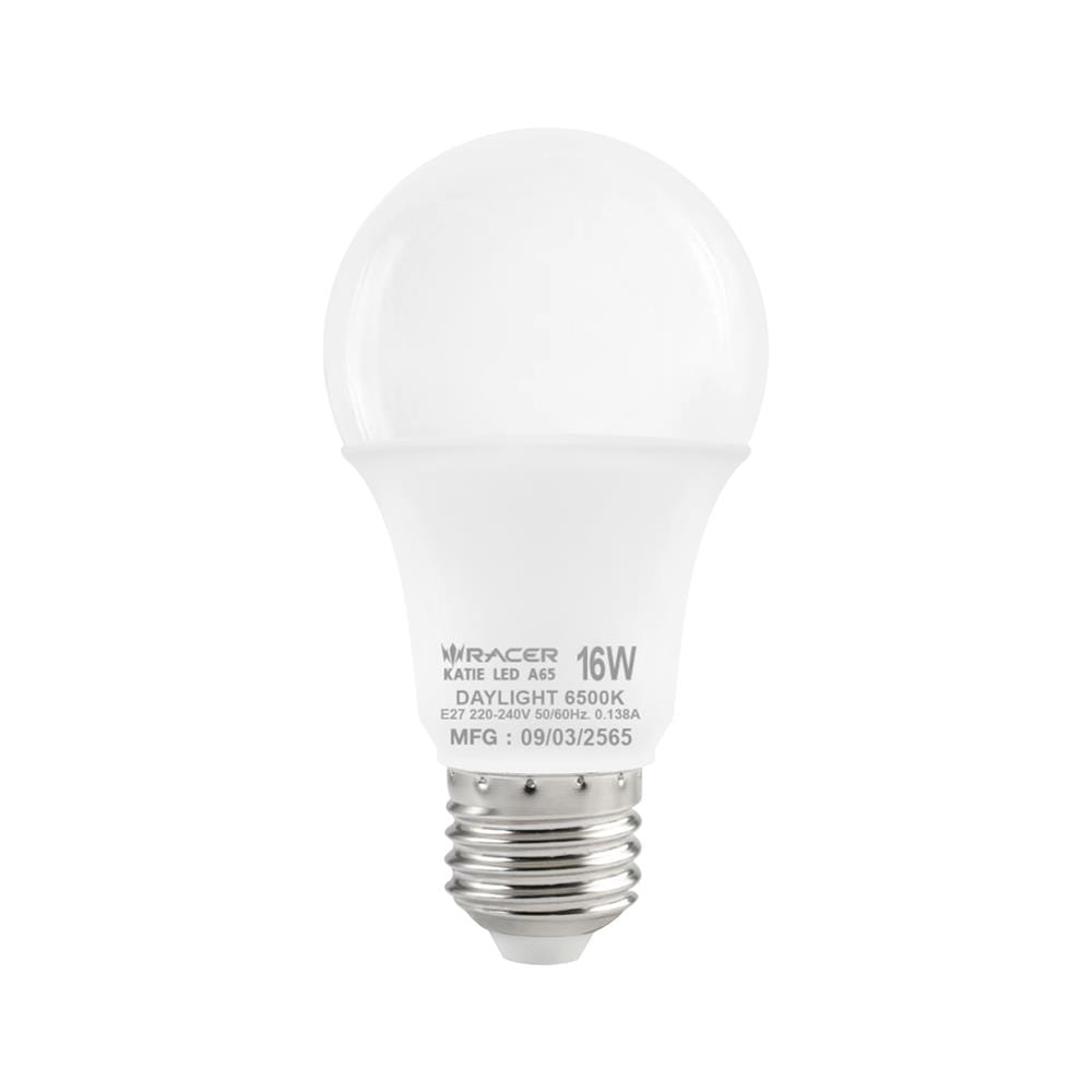 หลอด LED RACER A65 KATIE 16 วัตต์ DAYLIGHT E27 (แพ็ก 4 ชิ้น)
