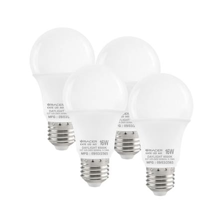 หลอด LED RACER A65 KATIE 16 วัตต์ DAYLIGHT E27 (แพ็ก 4 ชิ้น)