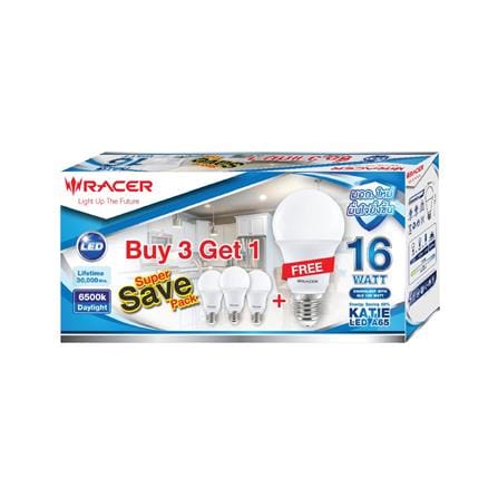 หลอด LED RACER A65 KATIE 16 วัตต์ DAYLIGHT E27 (แพ็ก 4 ชิ้น)_2