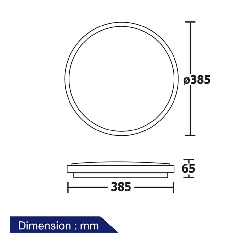 ไฟเพดาน LED BEC MIRA-01 15 นิ้ว 36 วัตต์ DAYLIGHT สีขาว