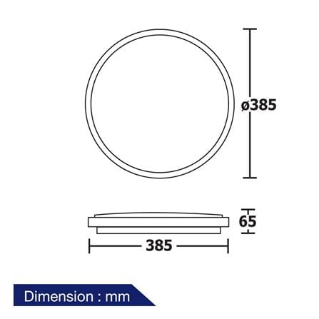 ไฟเพดาน LED BEC MIRA-01 15 นิ้ว 36 วัตต์ DAYLIGHT สีขาว_4