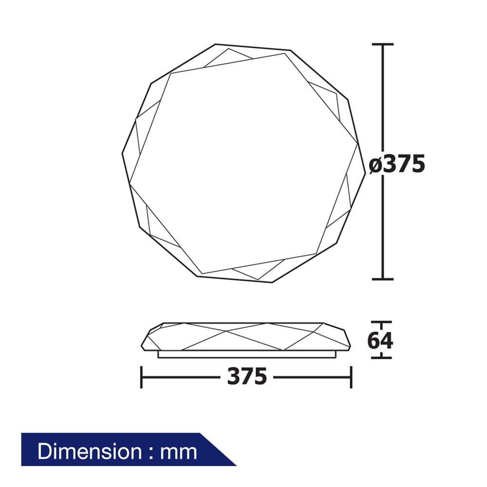 ไฟเพดาน LED BEC MIRA-02 15 นิ้ว 36 วัตต์ DAYLIGHT สีขาว