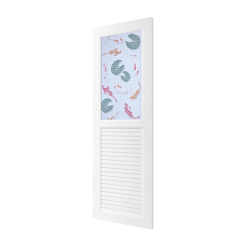 ประตูห้องน้ำ UPVC AZLE AZ111 KOI FISH  70X200 ซม. สีขาว พร้อมวงกบ ไม่เจาะลูกบิด